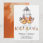 Lantaarn bruiloft Waterverf Herfst Kaart (Voorkant / Achterkant)