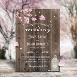  Lantaarn Cherry Blossom Floral Barn Wedding Kaart