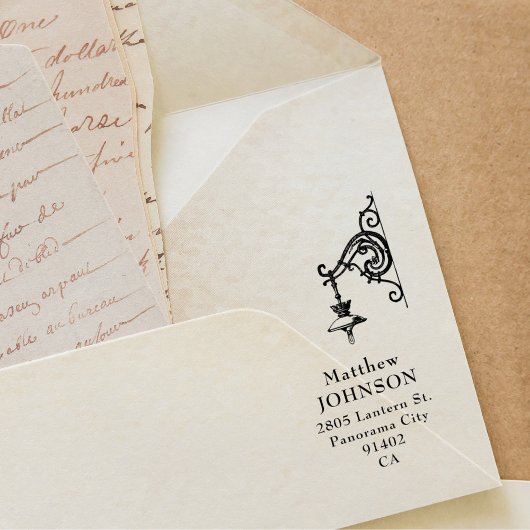 Lantaarn Custom Elegant Retour Adres Rubberstempel
