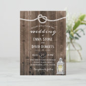  Lantaarn die de Knot Barn Wedding bindt Kaart (Staand voorkant)