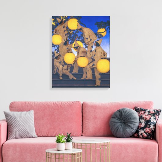 Lantaarn Dragers | Maxfield Parrish | Canvas Afdruk (Insitu (Woonkamer))