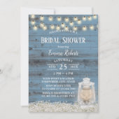 Lantaarn Dusty Blue Barn Wood Vrijgezellenfeest Kaart (Voorkant)