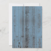  Lantaarn Dusty Blue Barn Wood Wedding Kaart (Achterkant)