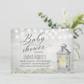 Lantaarn en babyflessenrijk Baby shower Kaart (Staand voorkant)