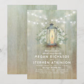 Lantaarn en baby's adem rustieke repetitie diner kaart (Voorkant / Achterkant)