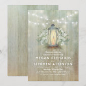 Lantaarn en Baby's Breath Rustic Engagement Party Kaart (Voorkant / Achterkant)