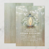 Lantaarn en Baby's Breath Rustiek verjaardagsfeest Kaart (Voorkant / Achterkant)