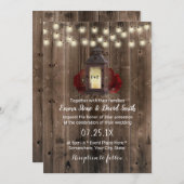 Lantaarn en bloemen Rustic Barn Wood Wedding Kaart (Voorkant / Achterkant)