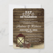 Lantaarn en dennenappels repetitie diner kaart (Voorkant)