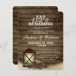 Lantaarn en dennenappels repetitie diner kaart