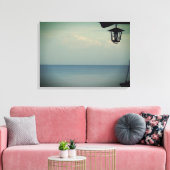 Lantaarn en het zee Foto Stretched Canvas Print (Insitu (Woonkamer))