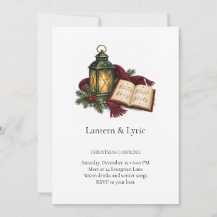 Lantaarn en Lyriek Kerstliedjes Zingen Uitnodiging