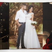 Lantaarn en rode rozen Romantic Rustic Wedding Drieluik Uitnodiging (Binnenkant midden)