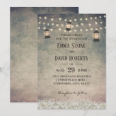  Lantaarn en Rustic Wedding Kaart (Voorkant / Achterkant)