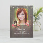 Lantaarn en Rustiek Hout Foto Afstuderen Kaart (Staand voorkant)