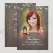 Lantaarn en Rustiek Hout Foto Afstuderen Kaart (Voorkant / Achterkant)