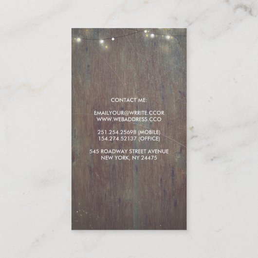  Lantaarn en rustieke Barn Wood Country Visitekaartje (Achterkant)