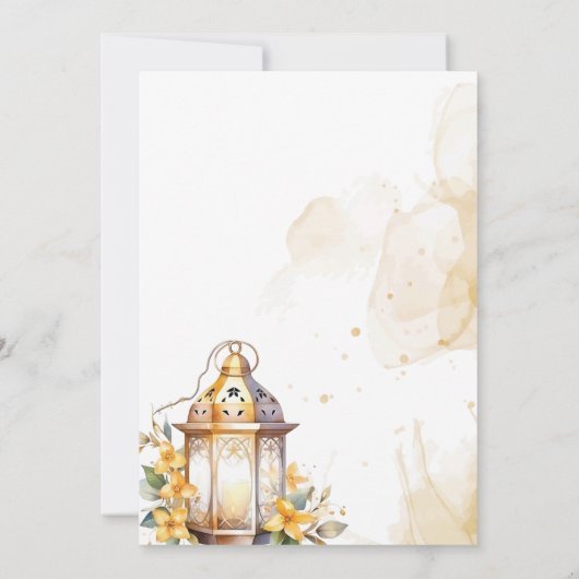 Lantaarn Geel Bloemen Fall Wedding Save the Date (Achterkant)