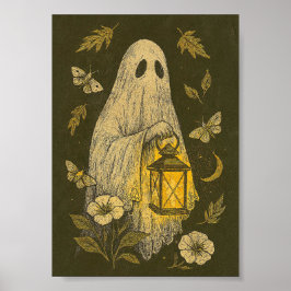 Lantaarn Ghost Halloween Boho Poster