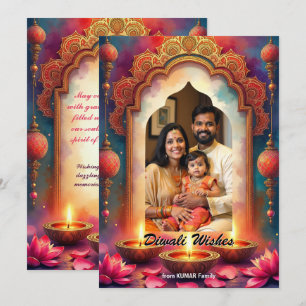 Lantaarn Gloed Diwali Wenskaart Kaart