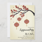 Lantaarn in Tree achtertuin verlovingsfeest Kaart (Voorkant)