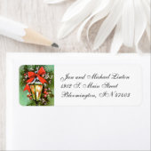 Lantaarn Kerst Rood Personaliseer retour adres Etiket (Insitu)