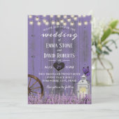  Lantaarn Lavender Lavender Barn Wedding Kaart (Staand voorkant)