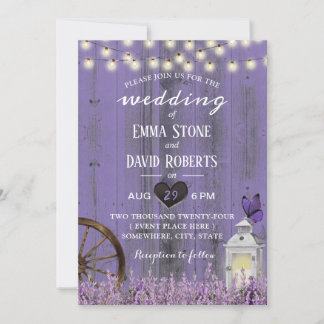  Lantaarn Lavender Lavender Barn Wedding Kaart