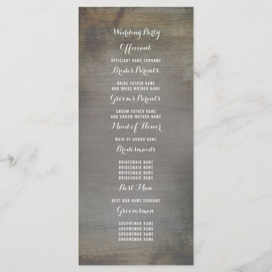 Lantaarn Lights rustieke land bruiloft programma's (Achterkant)