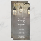 Lantaarn Lights rustieke land bruiloft programma's (Voorkant / Achterkant)