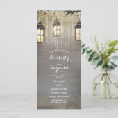 Lantaarn Lights rustieke land bruiloft programma's (Staand voorkant)