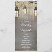 Lantaarn Lights rustieke land bruiloft programma's (Voorkant)