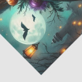 Lantaarn-Lit Halloween Witch met pompoenen en Goth Tissuepapier (Detail)