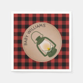 Lantaarn Lumberjack Plaid Baby shower servetten (Voorkant)