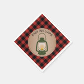 Lantaarn Lumberjack Plaid Baby shower servetten (Hoek)