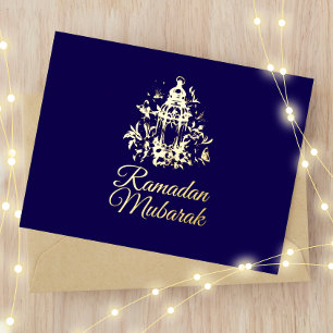 Lantaarn Luxury Gold Foil Ramadan Mubarak Kaart