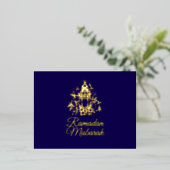 Lantaarn Luxury Gold Foil Ramadan Mubarak Kaart (Staand Voorkant)