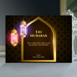 Lantaarn met Arabisch patroon en een gouden venste Kaart