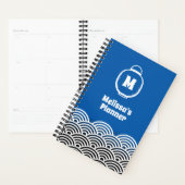 Lantaarn Monogram en Japans Golfpatroon Planner (Display)