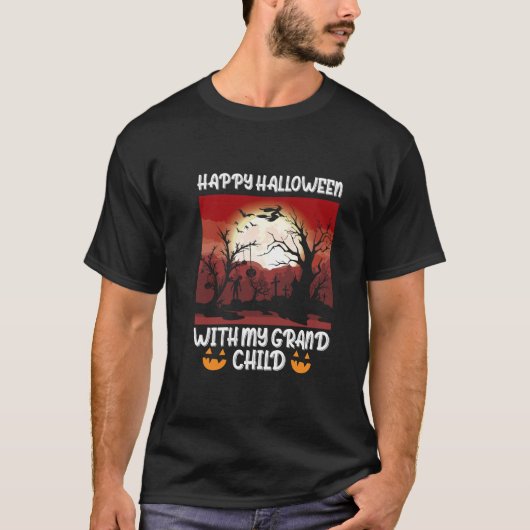 Lantaarn Pompoen Gezicht Halloween T-shirt (Voorkant)