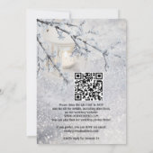 Lantaarn QR Code Sneeuw Winter Bruiloft Ontvangst  Kaart (Achterkant)