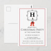 Lantaarn Rode Streep Kerstmis Party Uitnodiging (Voorkant / Achterkant)