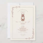  Lantaarn - Roestland - Terracotta Wedding Kaart (Voorkant)