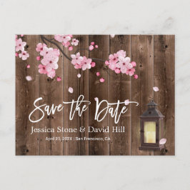  Lantaarn Roze Floral Wedding Save the Date Aankondigingskaart
