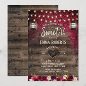  Lantaarn Rustic Autumn Red Floral Sweet 16 Kaart (Voorkant / Achterkant)