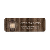  Lantaarn Rustic Barn Wood Wedding Etiket (Voorkant)
