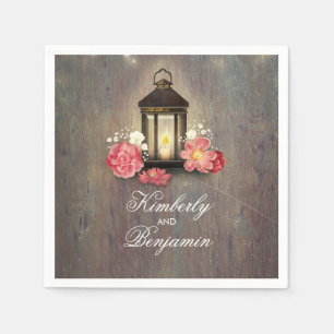  Lantaarn Rustic Barn Wood Wedding Servet