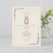  Lantaarn Rustic Botanical Wedding Folie Uitnodiging (Staand Voorkant)