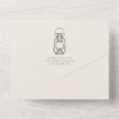  Lantaarn Rustic Floral Amethyst Wedding All In One Uitnodiging (Achterkant)