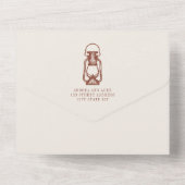  Lantaarn Rustic Floral Terracotta Wedding A All In One Uitnodiging (Achterkant)